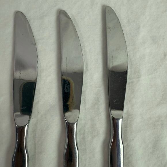 Ekco Eterna La Joya VTG Set 4 Butter Knives Stainless Steel Faux Wood Flatware - Picture 8 of 11